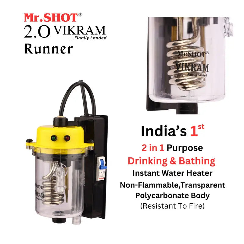 Mr.SHOT® Vikram Runner | Transparent model with built-in MCB | YELLOW
