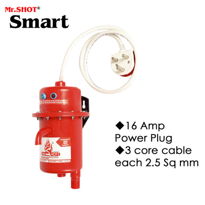 Mr.SHOT® Smart | Compact 2800W instant water heater with stainless steel heating coil for everyday use | Red