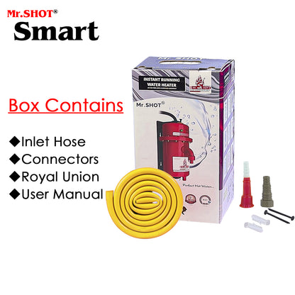 Mr.SHOT® Smart | Compact 2800W instant water heater with stainless steel heating coil for everyday use | Red