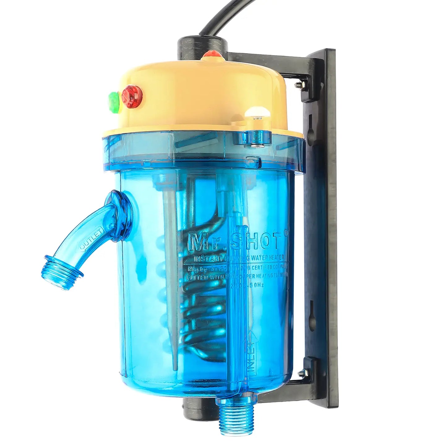Mr.SHOT® Vikram Pro Walker | Premium transparent instant water heater with dual thermostat | BIEG