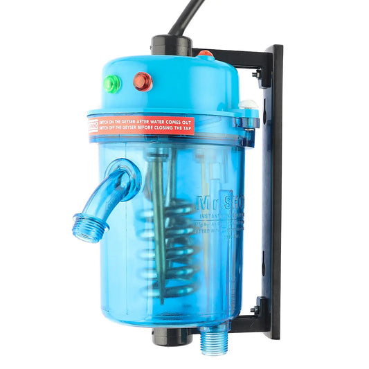 Mr.SHOT® Vikram Pro Blue -  Walker | Premium transparent instant water heater with dual thermostat | BLUE