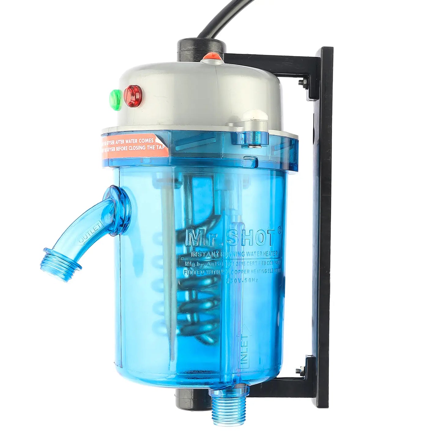 Mr.SHOT® Vikram Pro Walker | Premium transparent instant water heater with dual thermostat | GLOSS GREY
