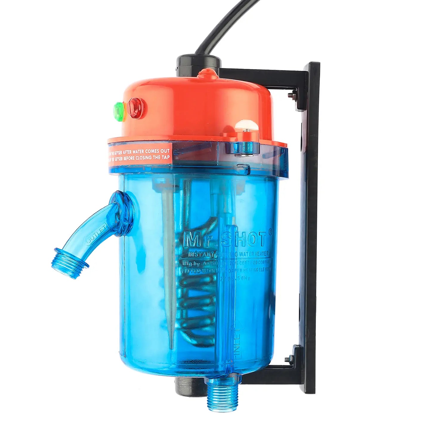 Mr.SHOT® Vikram Pro Walker | Premium transparent instant water heater with dual thermostat | RED