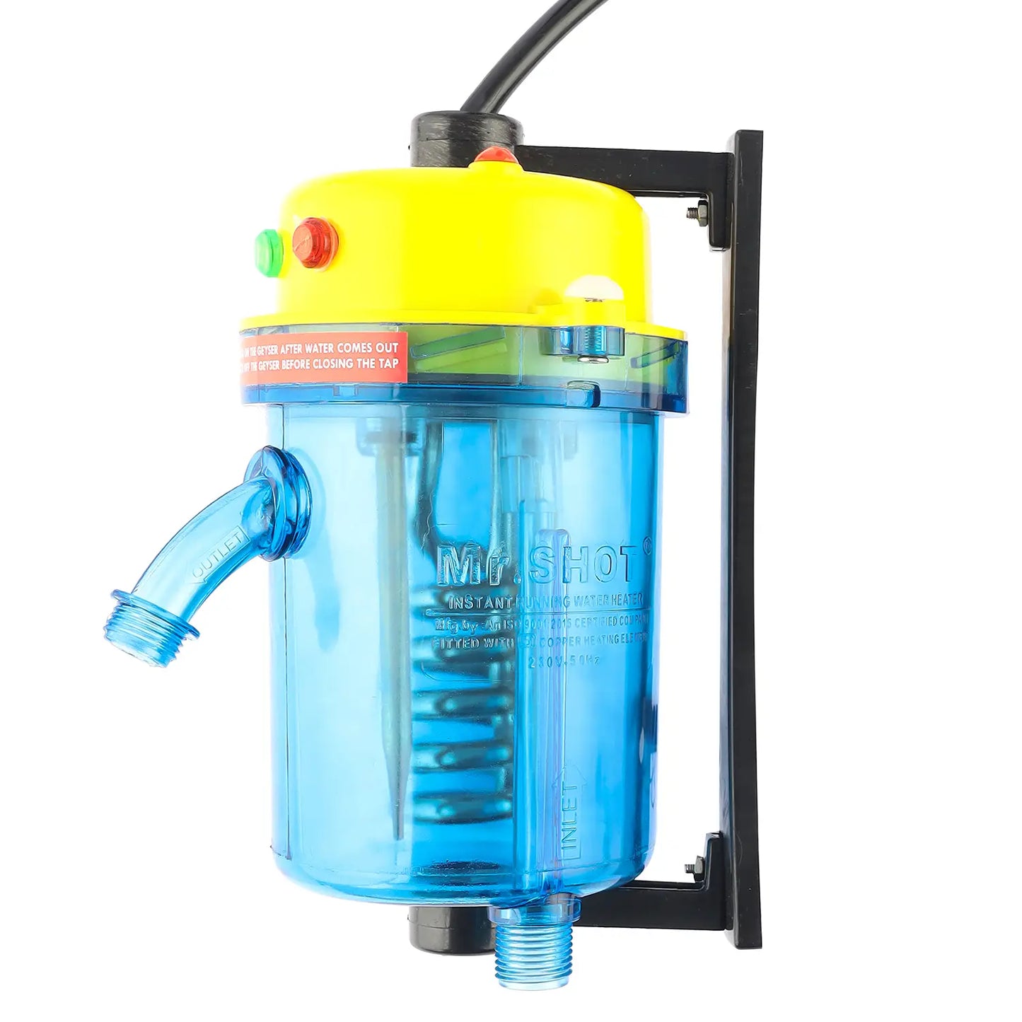 Mr.SHOT® Vikram Pro Walker | Premium transparent instant water heater with dual thermostat | YELLOW