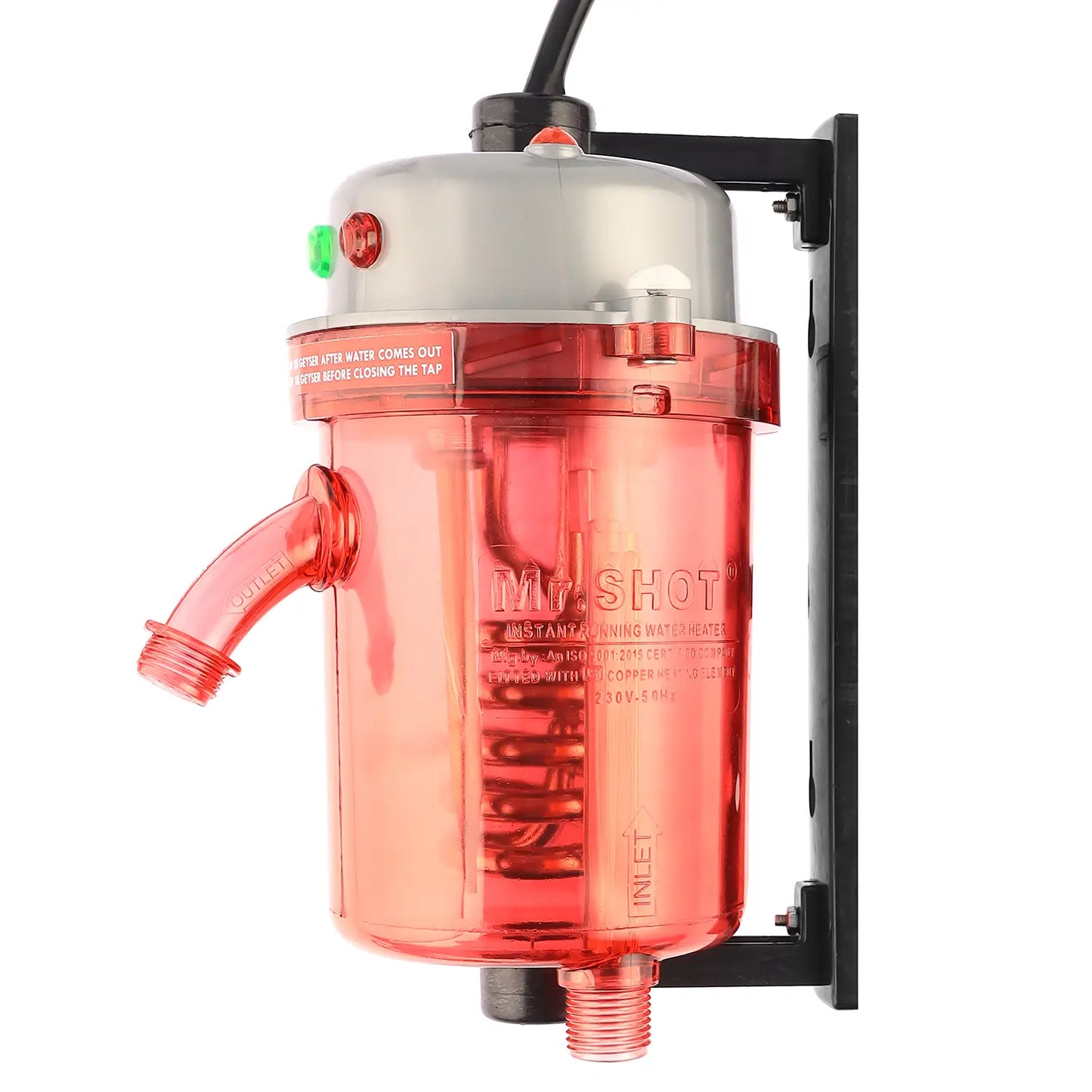 Mr.SHOT® Vikram Pro Walker | Premium transparent instant water heater with dual thermostat | GLOSS GREY