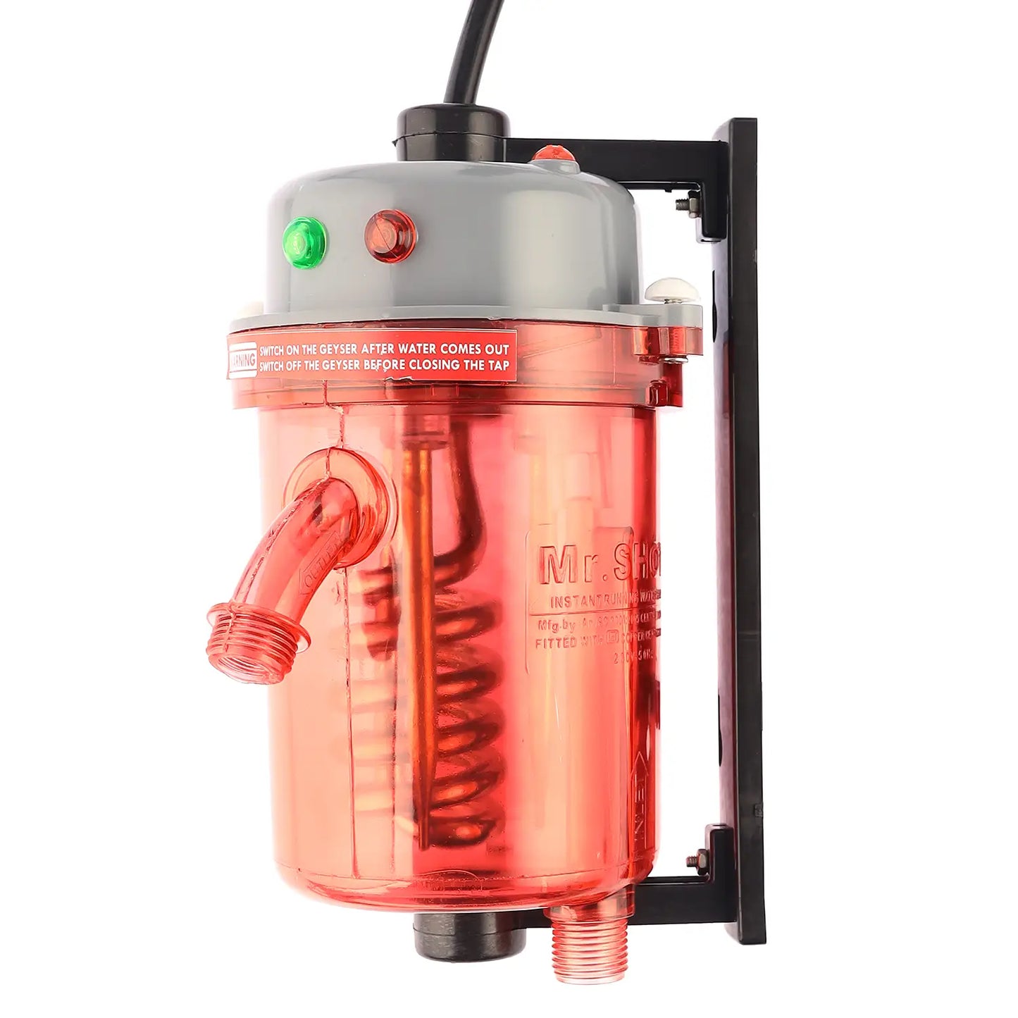 Mr.SHOT® Vikram Pro Walker | Premium transparent instant water heater with dual thermostat | GREY