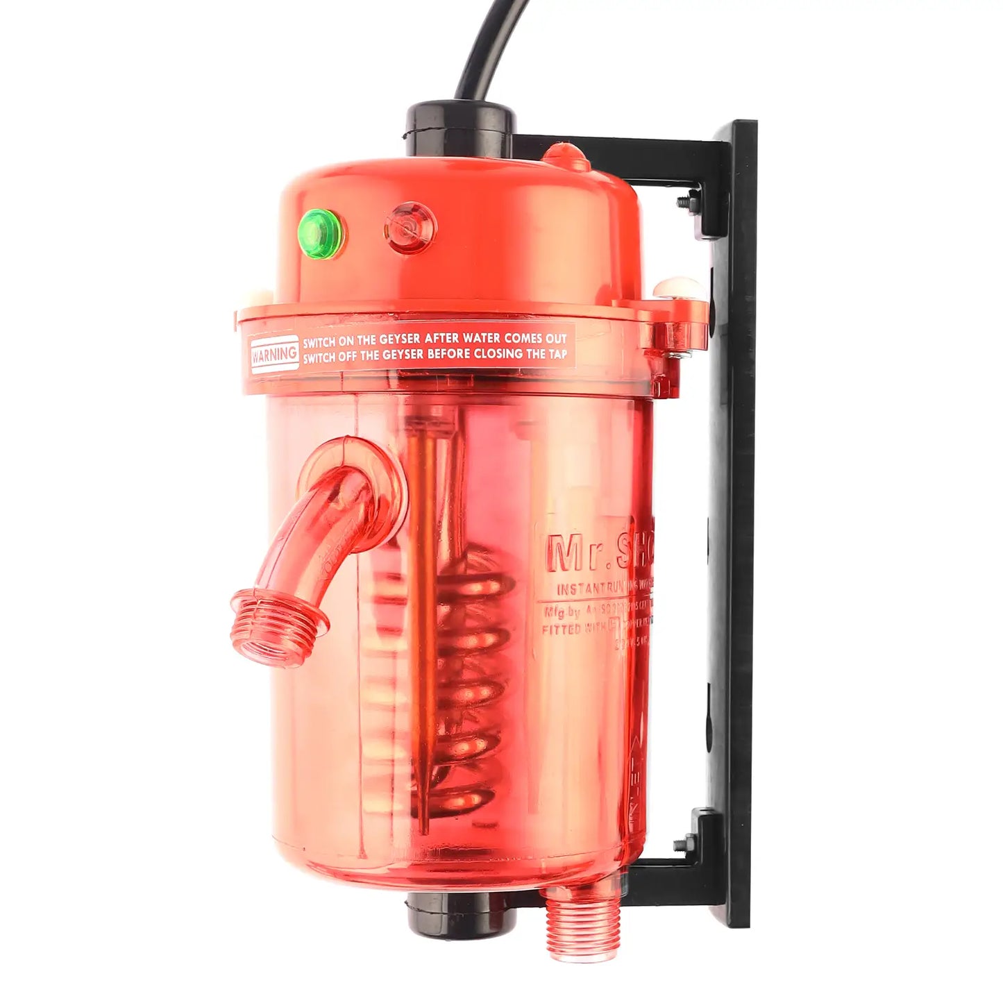 Mr.SHOT® Vikram Pro Walker | Premium transparent instant water heater with dual thermostat | RED