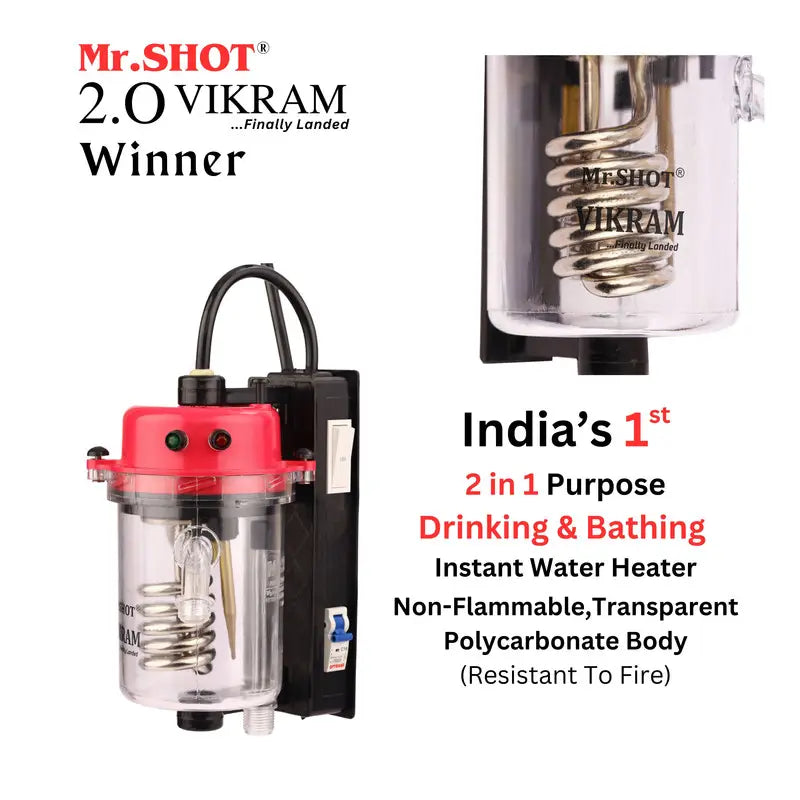 Mr.SHOT® Vikram Winner | Transparent flagship model with ON/OFF switch and MCB | DARK PINK