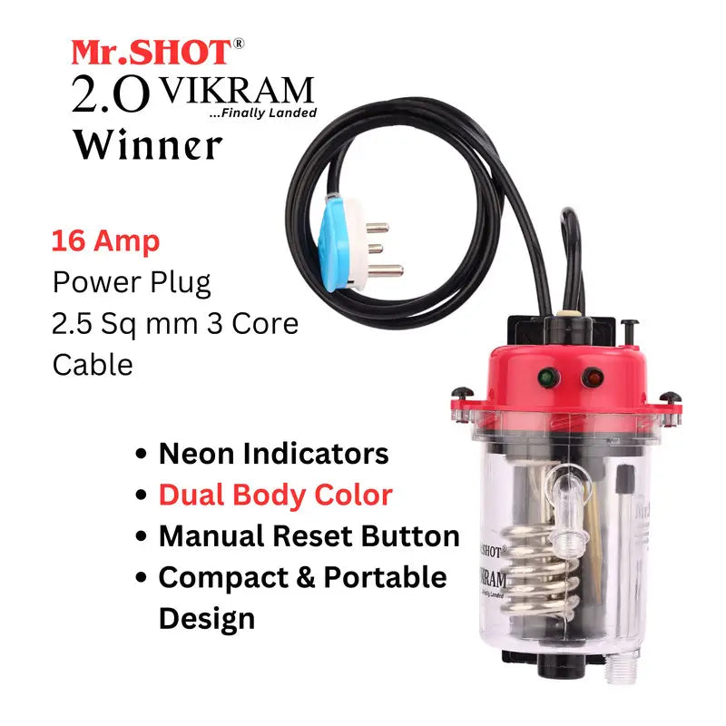 Mr.SHOT® Vikram Winner | Transparent flagship model with ON/OFF switch and MCB | DARK PINK