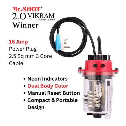 Mr.SHOT® Vikram Winner | Transparent flagship model with ON/OFF switch and MCB | DARK PINK