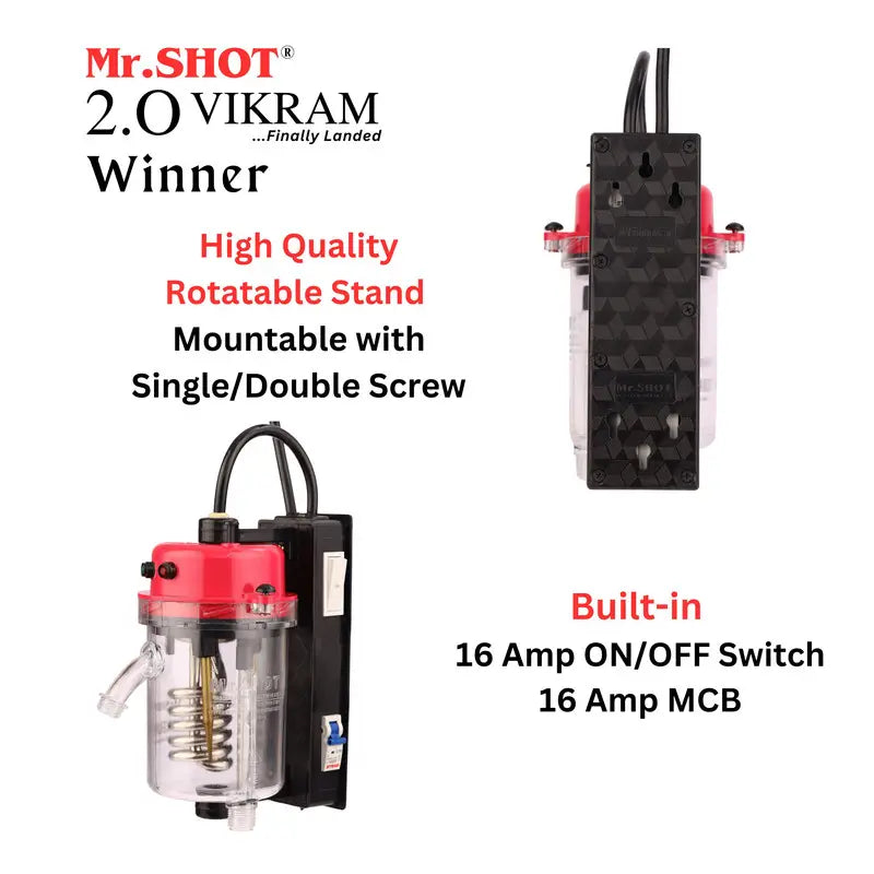 Mr.SHOT® Vikram Winner | Transparent flagship model with ON/OFF switch and MCB | DARK PINK