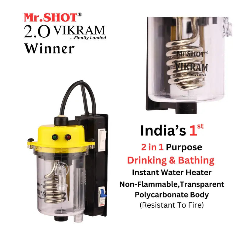 Mr.SHOT® Vikram Winner | Transparent flagship model with ON/OFF switch and MCB | YELLOW