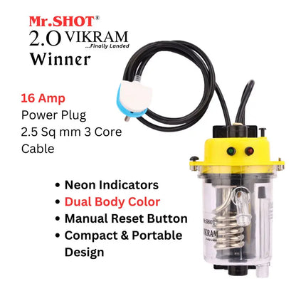 Mr.SHOT® Vikram Winner | Transparent flagship model with ON/OFF switch and MCB | YELLOW