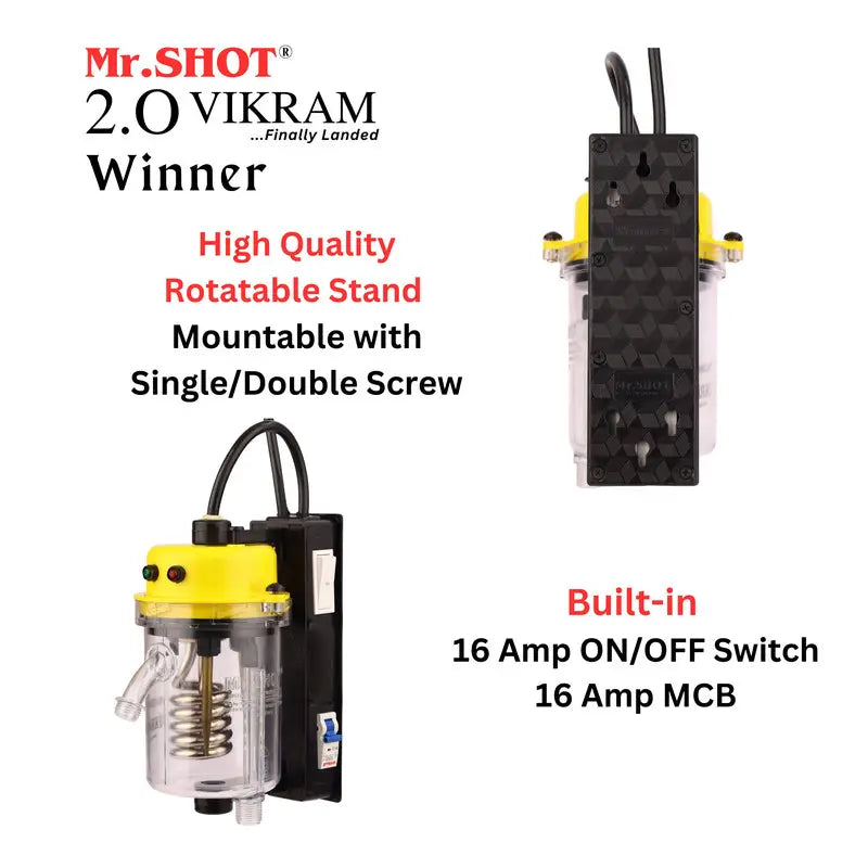 Mr.SHOT® Vikram Winner | Transparent flagship model with ON/OFF switch and MCB | YELLOW
