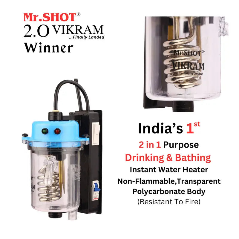 Mr.SHOT® Vikram Winner | Transparent flagship model with ON/OFF switch and MCB | BLUE