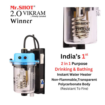 Mr.SHOT® Vikram Winner | Transparent flagship model with ON/OFF switch and MCB | BLUE