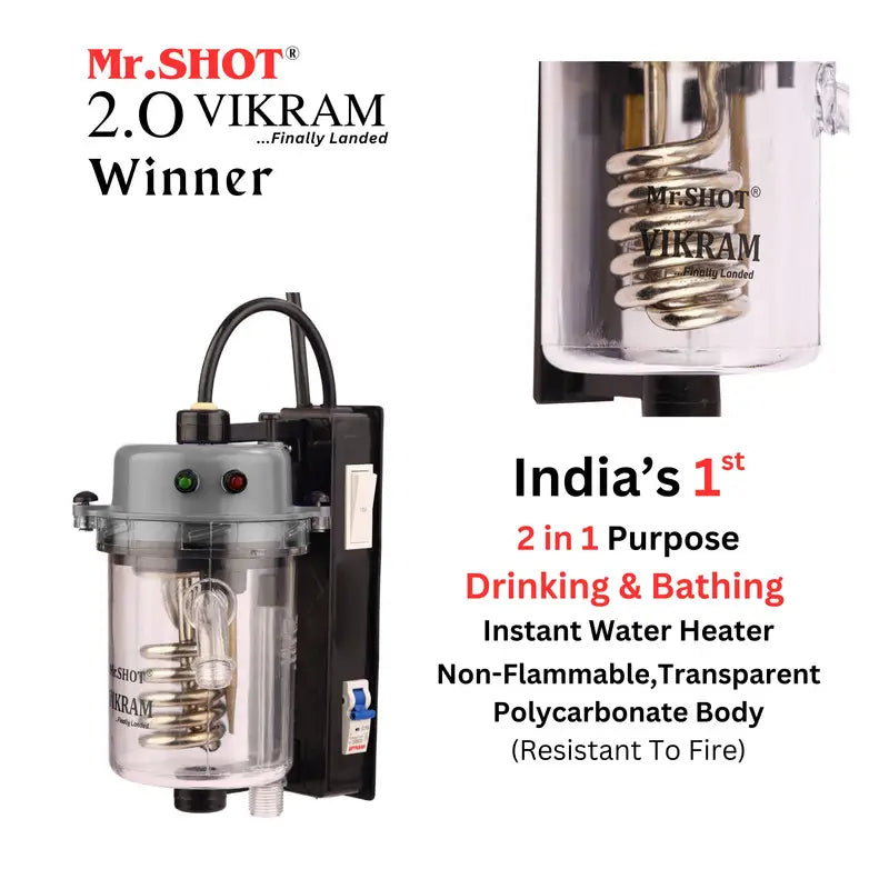 Mr.SHOT® Vikram Winner | Transparent flagship model with ON/OFF switch and MCB | DARK GREY