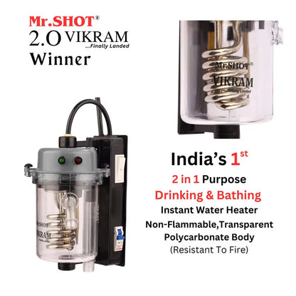 Mr.SHOT® Vikram Winner | Transparent flagship model with ON/OFF switch and MCB | DARK GREY