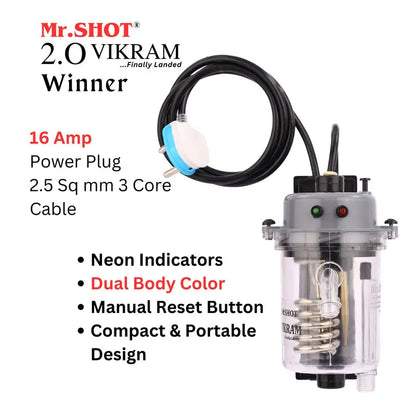 Mr.SHOT® Vikram Winner | Transparent flagship model with ON/OFF switch and MCB | DARK GREY