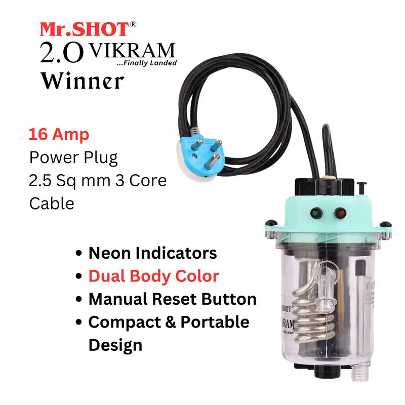 Mr.SHOT® Vikram Winner | Transparent flagship model with ON/OFF switch and MCB | GREEN