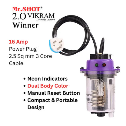 Mr.SHOT® Vikram Winner | Transparent flagship model with ON/OFF switch and MCB | VOILET