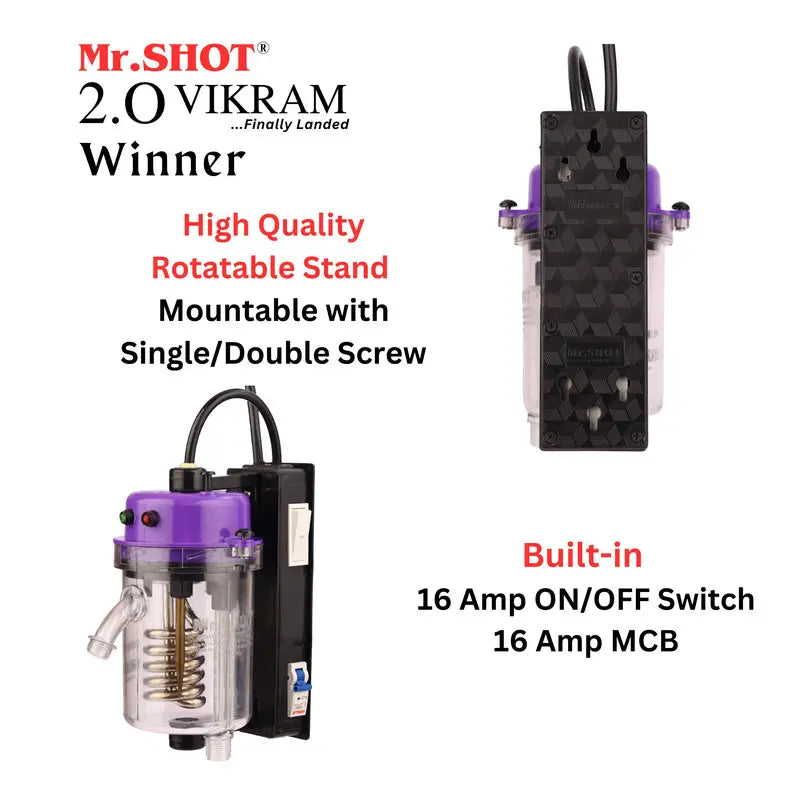Mr.SHOT® Vikram Winner | Transparent flagship model with ON/OFF switch and MCB | VOILET
