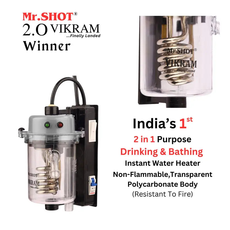 Mr.SHOT® Vikram Winner | Transparent flagship model with ON/OFF switch and MCB | METALLIC GREY