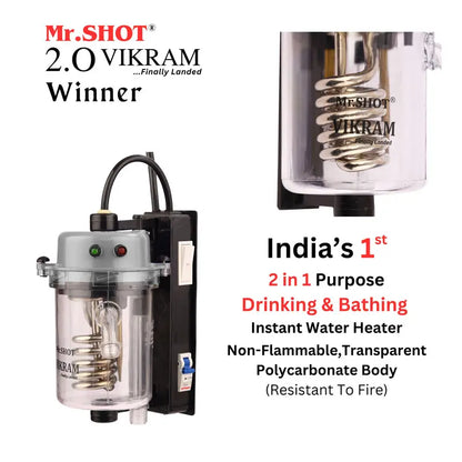 Mr.SHOT® Vikram Winner | Transparent flagship model with ON/OFF switch and MCB | METALLIC GREY