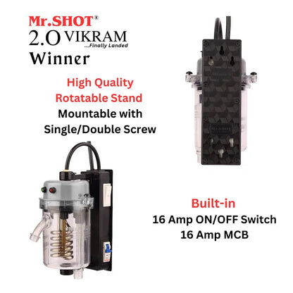 Mr.SHOT® Vikram Winner | Transparent flagship model with ON/OFF switch and MCB | METALLIC GREY