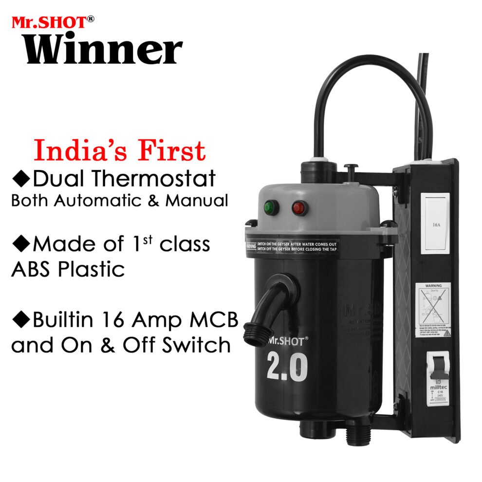 MR.SHOT® 2.0 WINNER India’s 1st with Dual Thermostat, Molded Outlet ...